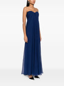 Alexander Mc Queen Draped Bustier Chiffon Long Dress
