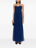 Alexander Mc Queen Draped Bustier Chiffon Long Dress
