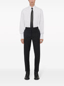 Alexander Mc Queen Straight Leg Pinstripe Wool Trousers