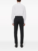 Alexander Mc Queen Straight Leg Pinstripe Wool Trousers