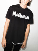 Alexander Mc Queen Graffiti Organic Cotton T Shirt