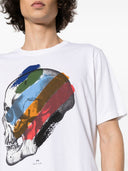 Ps By Paul Smith Skull Stripe Print Cotton T Shirt