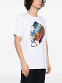 Ps By Paul Smith Skull Stripe Print Cotton T Shirt