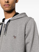 Ps By Paul Smith Zebra Logo Cotton Zip Up Hoodie