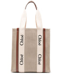 Chloè Woody Leinwand und Leder -Tasche