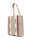 Chloè Woody Leinwand und Leder -Tasche