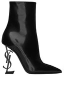 Saint Laurent Opyum Leather Heel Ankle Boots