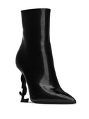 Saint Laurent Opyum Leather Heel Ankle Boots
