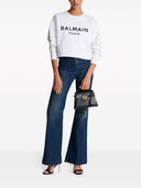 Balmain Logo Organic Cotton Cropped Sweatshirt
