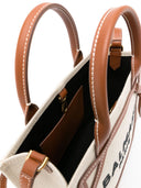 Balmain B Army Small Canvas And Leather Trims Tote Bag