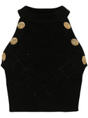Balmain gebreide bijgesneden top