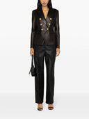 Blazer in pelle a doppio petto di Balmain