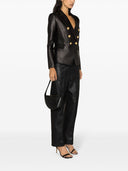 Blazer in pelle a doppio petto di Balmain