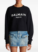 Balmain logo organisk bomuld beskåret sweatshirt