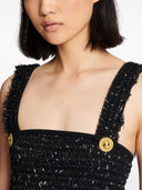 Balmain Buttoned Fringed Tweed Cropped Top
