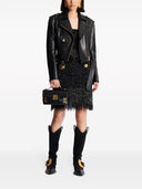 Balmain Buttoned Fringed Tweed Cropped Top