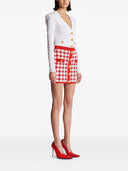Balmain Vichy Buttoned Mini Skirt