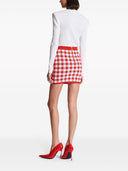 Balmain Vichy Buttoned Mini Skirt