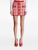 Balmain Vichy Buttoned Mini Skirt