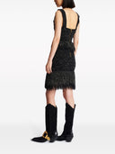 Balmain Buttoned Fringed Tweed Short Skirt