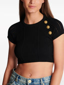 Balmain gebreide bijgesneden top