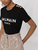 Balmain Logo Organic Cotton T Shirt