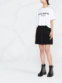 Balmain Logo Organic Cotton Cropped T Shirt