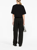 Balmain Logo Organic Cotton Cropped T Shirt