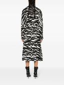 Alaia Animalier Print Denim Trench Coat