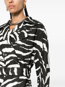 Alaia Animalier Print Denim Trench Coat