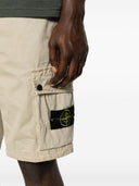 Stone Island Logo Cotton Slim Shorts