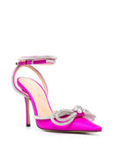 Mach & Mach Pre Double Bow Silk Satin High Heel Pumps