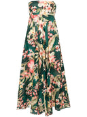 Zimmermann Floral Stampa Linen Bandeau Midi Abito