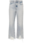 7 개의 로건 자르기 데님 청바지