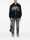 Purple Brand Pre Logo Cotton Full Zip Hoodie