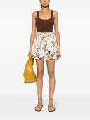 Pantaloncini di lino stampati floreali Zimmermann