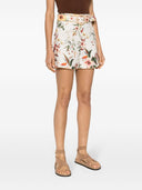 Pantaloncini di lino stampati floreali Zimmermann