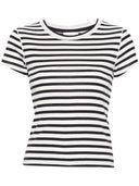 Closed Striped Cotton Blend Cropped T Shirt