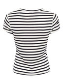 Closed Striped Cotton Blend Cropped T Shirt