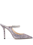 Jimmy Choo Bing 100 Muli del tallone glitter cinghia