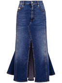 Alexander Mc Queen Denim Midi Skirt