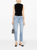 Mother Denim Straight Leg Cropped Jeans