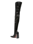 Amina Muaddi High High Leather Heel Boots