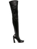 Amina Muaddi High High Leather Heel Boots