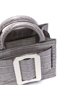 Boyy Bobby 18 Croco Embossed Leather Handbag