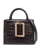 Boyy Bobby 23 Croco Embossed Leather Handbag