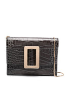 Boyy Buckle Travel Case Croco Embossed Leather Clutch Bag