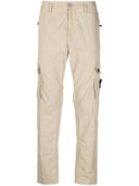 Stone Island Logo Cotton Slim Trousers