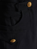 Balmain Buttoned Wool Mini Skirt