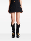 Balmain Buttoned Wool Mini Skirt
